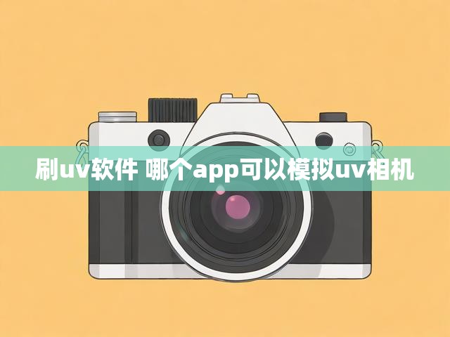 刷uv软件 哪个app可以模拟uv相机