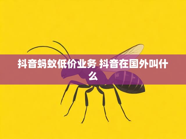 抖音蚂蚁低价业务 抖音在国外叫什么