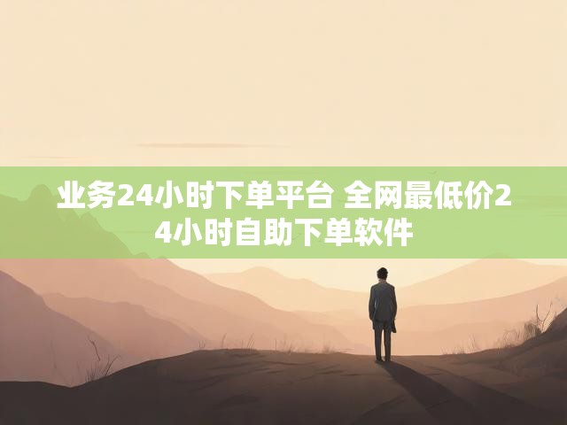 业务24小时下单平台 全网最低价24小时自助下单软件