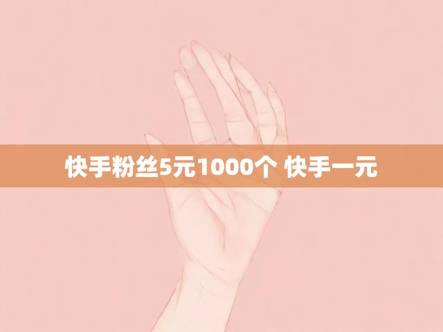 快手粉丝5元1000个 快手一元