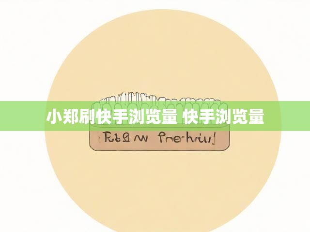 小郑刷快手浏览量 快手浏览量