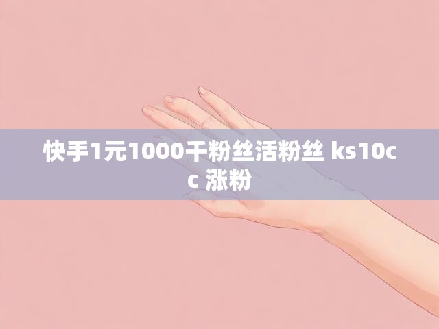 快手1元1000千粉丝活粉丝 ks10cc 涨粉