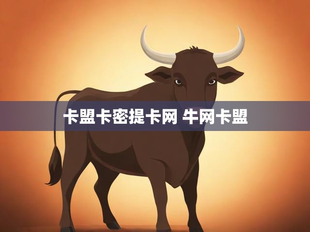 卡盟卡密提卡网 牛网卡盟