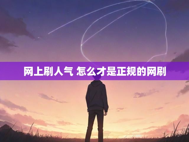 网上刷人气 怎么才是正规的网刷