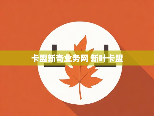 卡盟新奇业务网 新叶卡盟