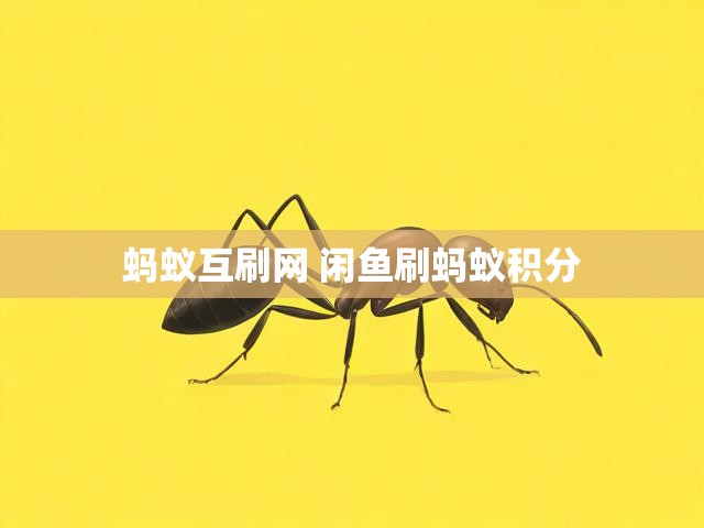蚂蚁互刷网 闲鱼刷蚂蚁积分
