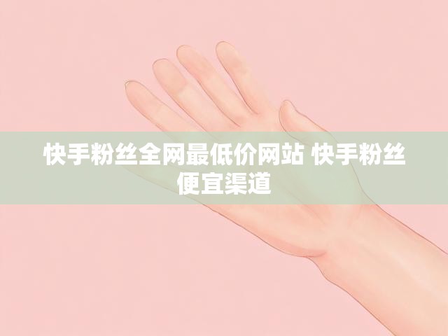 快手粉丝全网最低价网站 快手粉丝便宜渠道