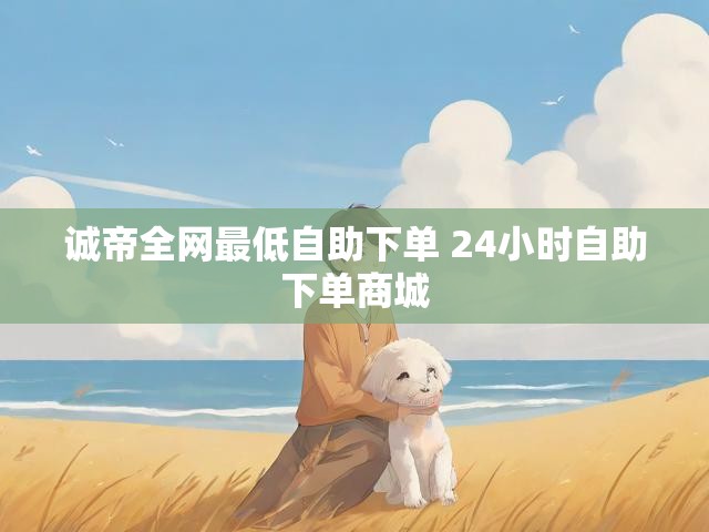 诚帝全网最低自助下单 24小时自助下单商城