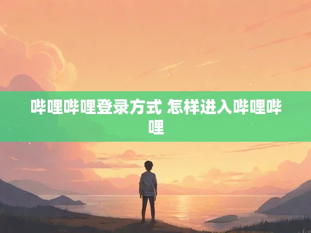 哔哩哔哩登录方式 怎样进入哔哩哔哩