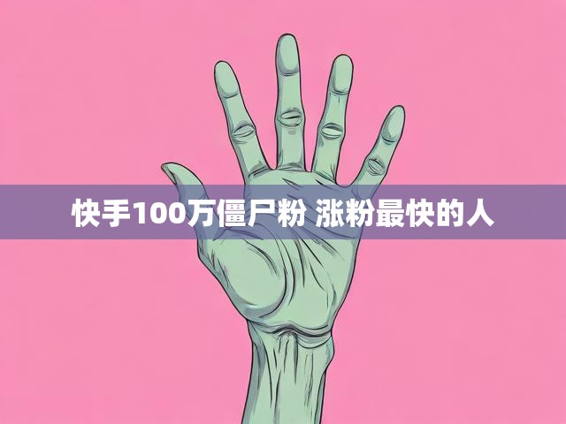 快手100万僵尸粉 涨粉最快的人