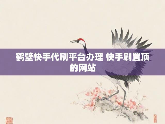 鹤壁快手代刷平台办理 快手刷置顶的网站