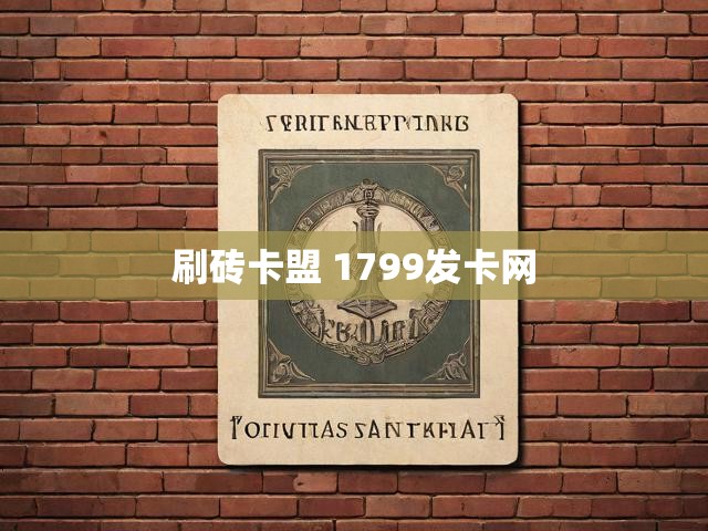 刷砖卡盟 1799发卡网