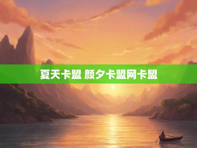 夏天卡盟 颜夕卡盟网卡盟