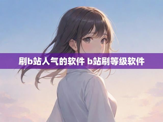 刷b站人气的软件 b站刷等级软件