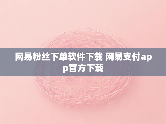网易粉丝下单软件下载 网易支付app官方下载