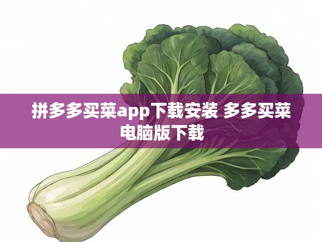 拼多多买菜app下载安装 多多买菜电脑版下载
